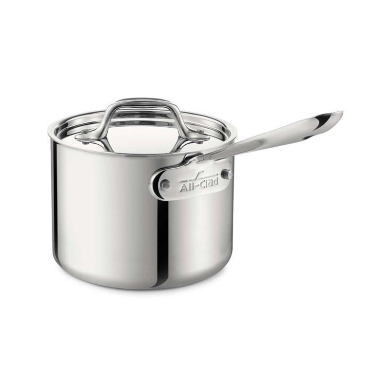 2 Quart Stainless Steel Industrial Saucepan with Lid