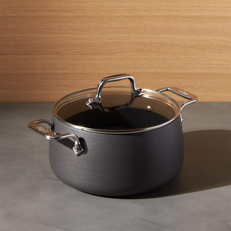 All-Clad HA1 Black Aluminum Nonstick 4-Quart Soup Pot with Lid