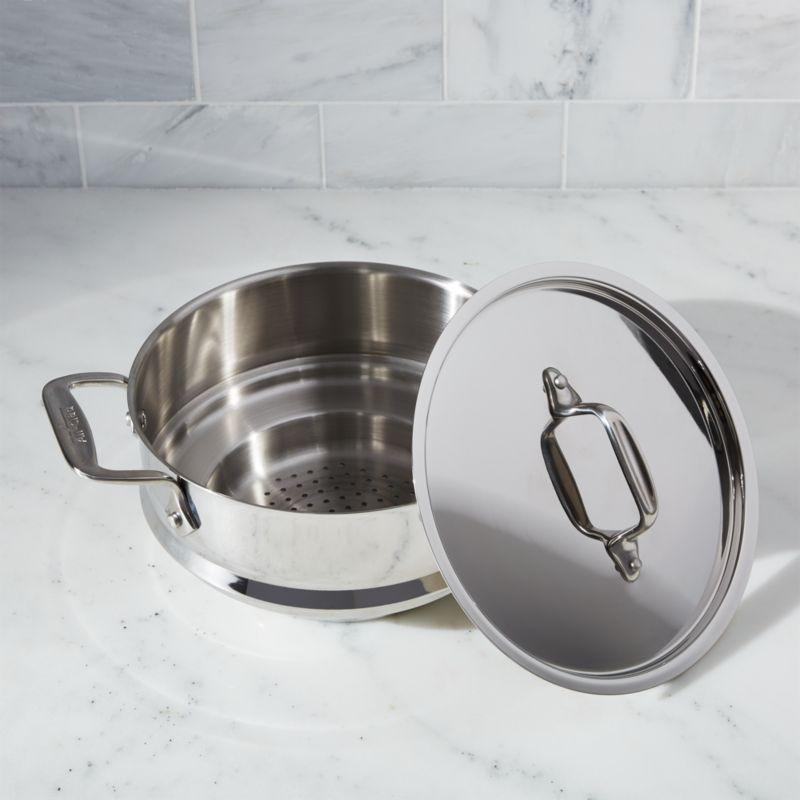 All-Clad Stainless Steel Universal Steamer with Lid for 3 Quart Pots