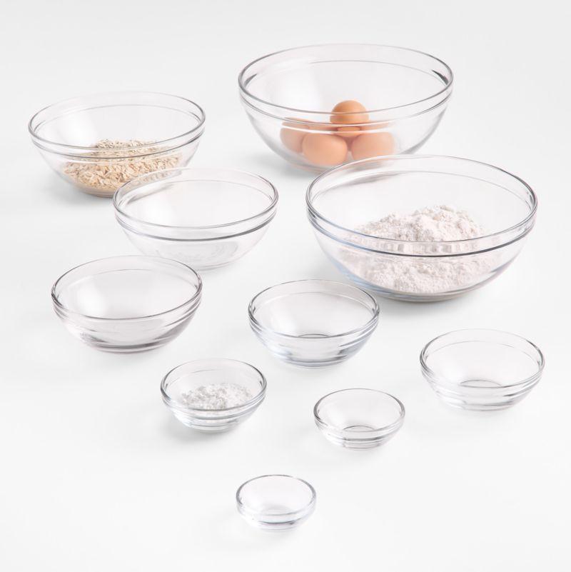 Clear Glass 10-Piece Nesting Mixing Bowl Set