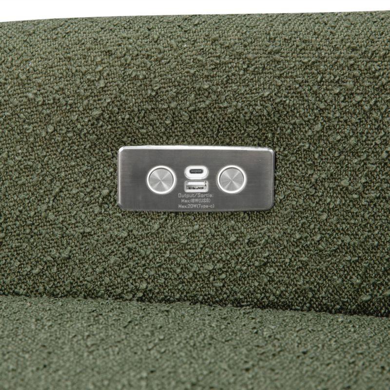 Babyletto Kiwi Olive Green Boucle Nursery Power Glider Recliner Chair with Light Wood Base