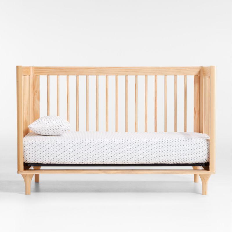 Babyletto Lolly Natural Wood 3-in-1 Convertible Baby Crib with Toddler Bed Conversion Kit