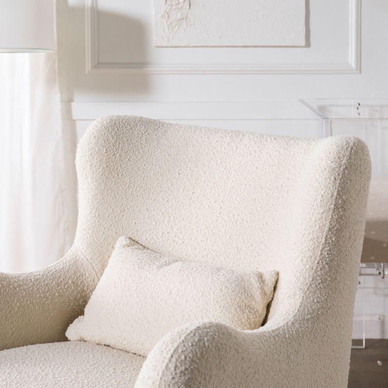 Babyletto x Nursery Works Solstice Ivory Boucle Nursery Glider Chair with Ivory Wood Base