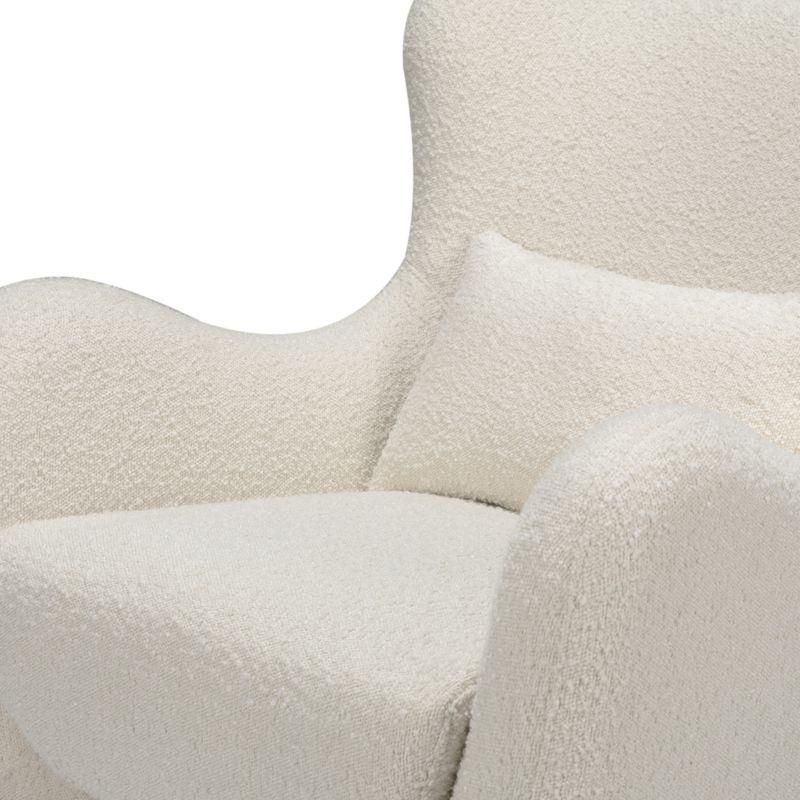 Babyletto x Nursery Works Solstice Ivory Boucle Nursery Glider Chair with Ivory Wood Base