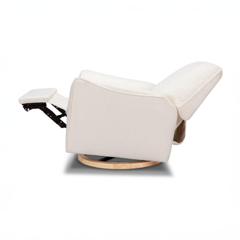 Babyletto Sunday Performance Chantilly Fleece Nursery Power Glider Recliner Chair with Light Wood Base