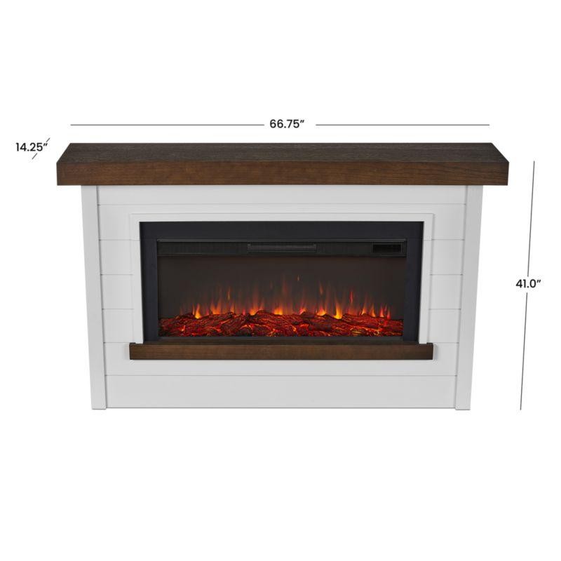 Brynwood White and Brown Wood Electric Fireplace