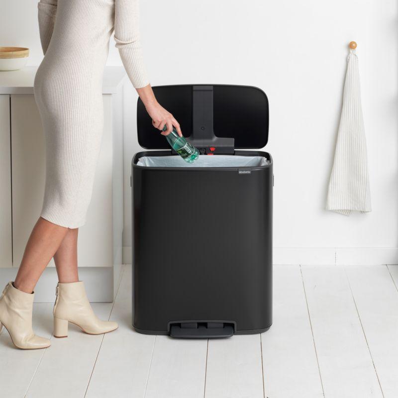 Brabantia Bo Step On Trash Can, Matte Black, 16 Gallon