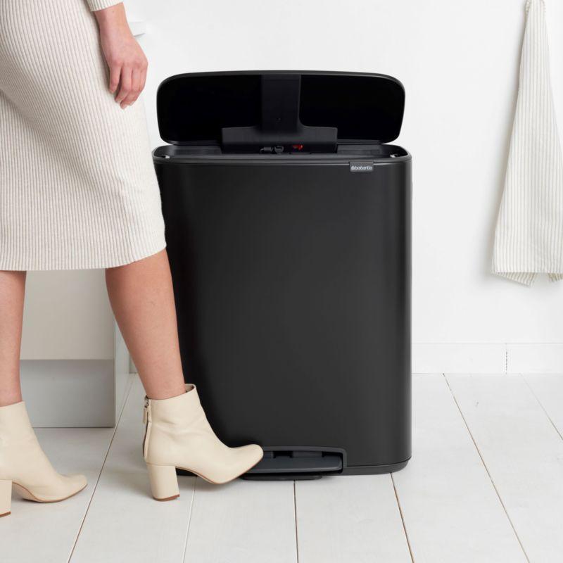 Brabantia Bo Step On Trash Can, Matte Black, 16 Gallon