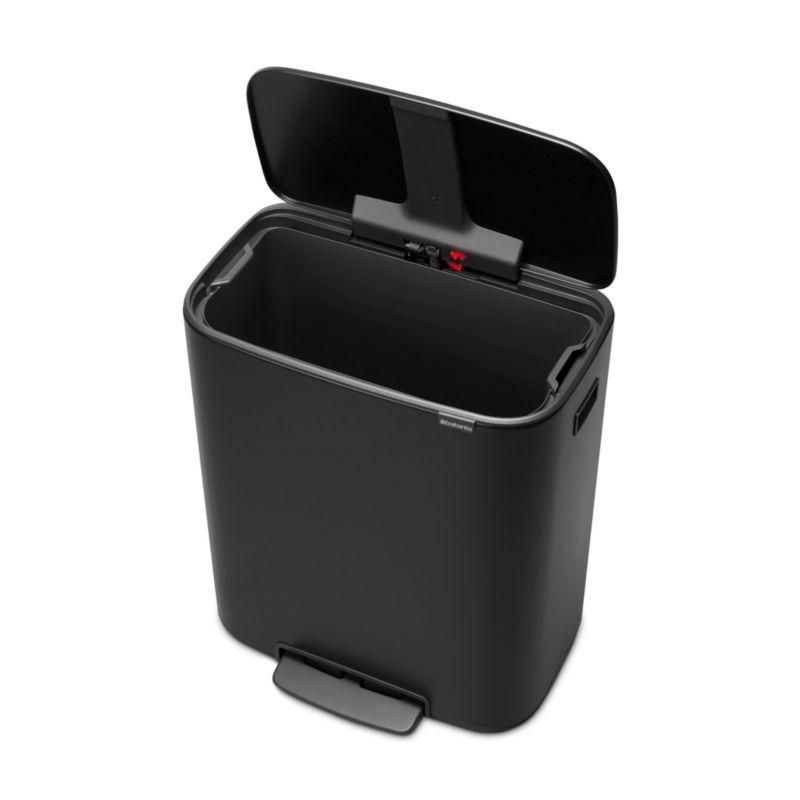 Brabantia Bo Step On Trash Can, Matte Black, 16 Gallon