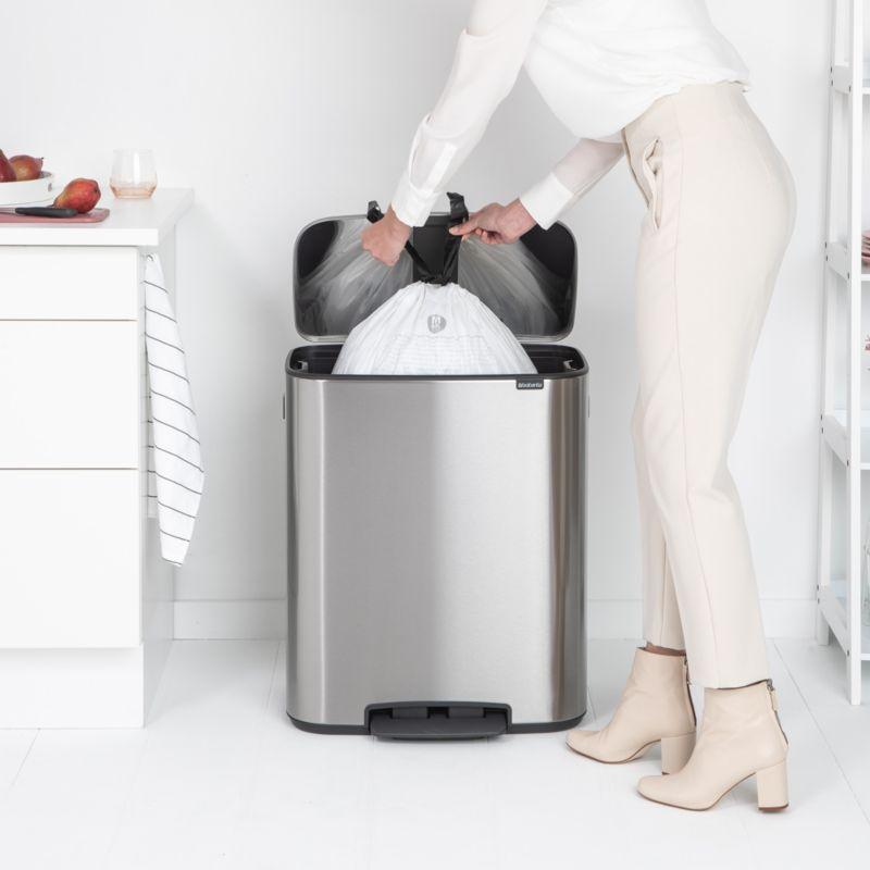 Brabantia Bo Step On Trash Can, Matte Steel Fingerprint Proof, 16 Gallon