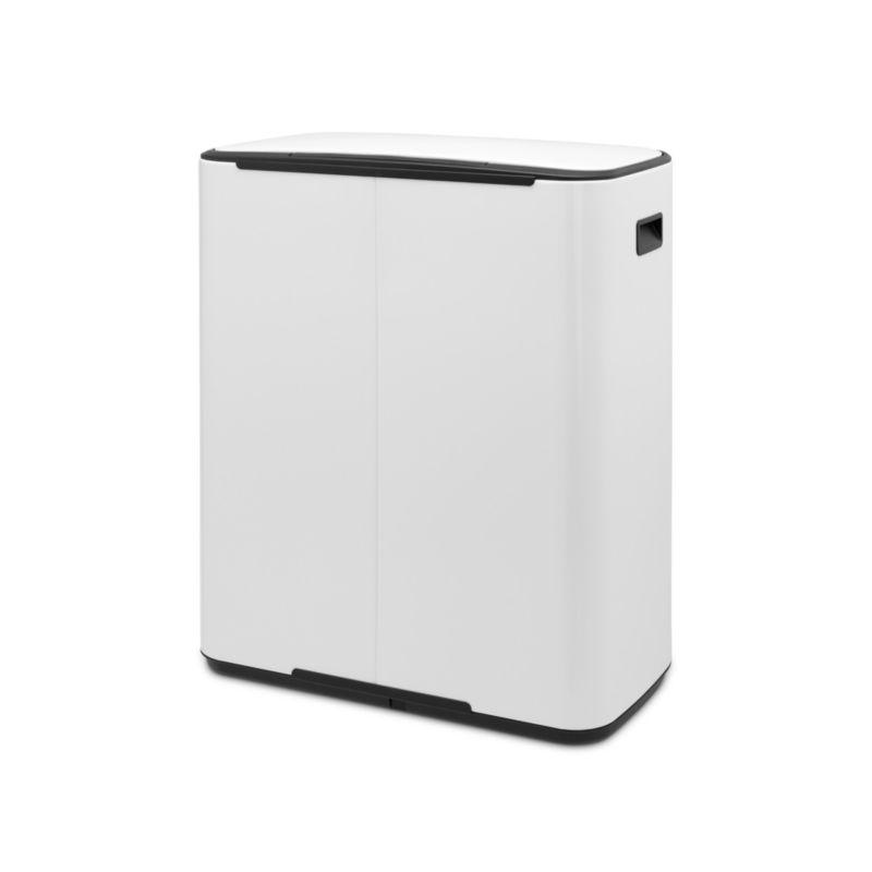 Brabantia Bo Step On Trash Can, White, 16 Gallon