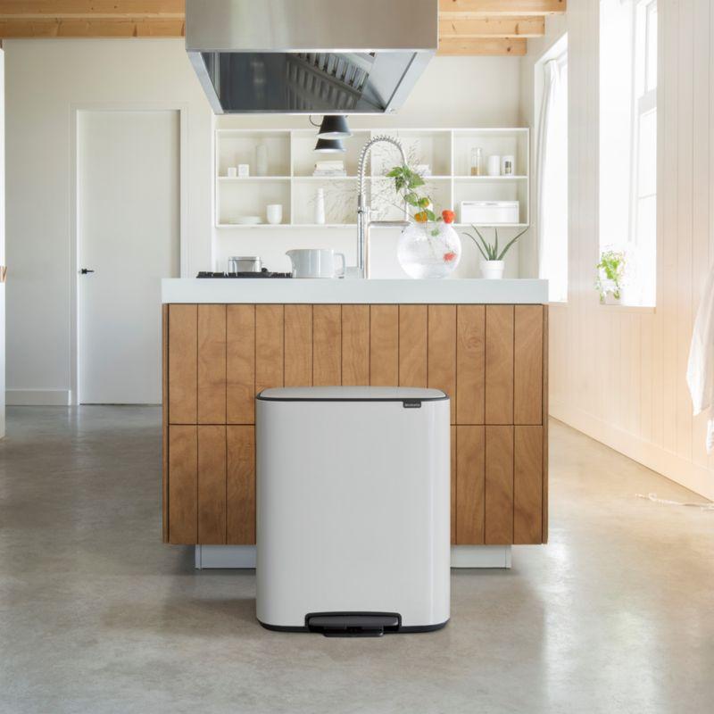 Brabantia Bo Step On Trash Can, White, 16 Gallon