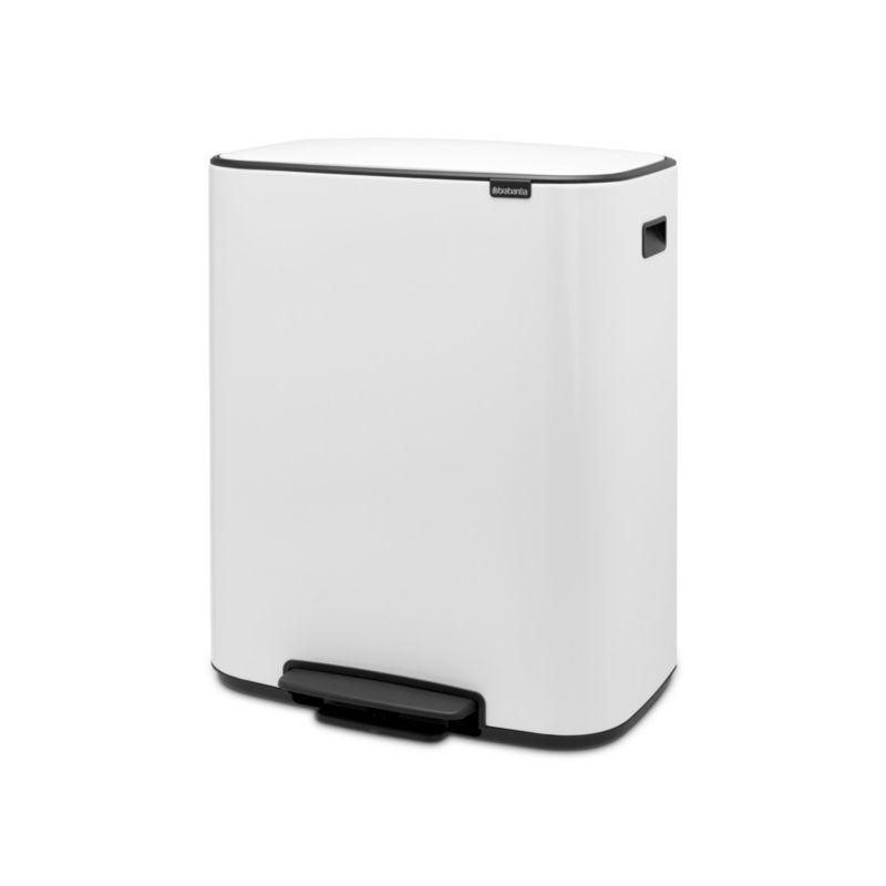 Brabantia Bo Step On Trash Can, White, 16 Gallon