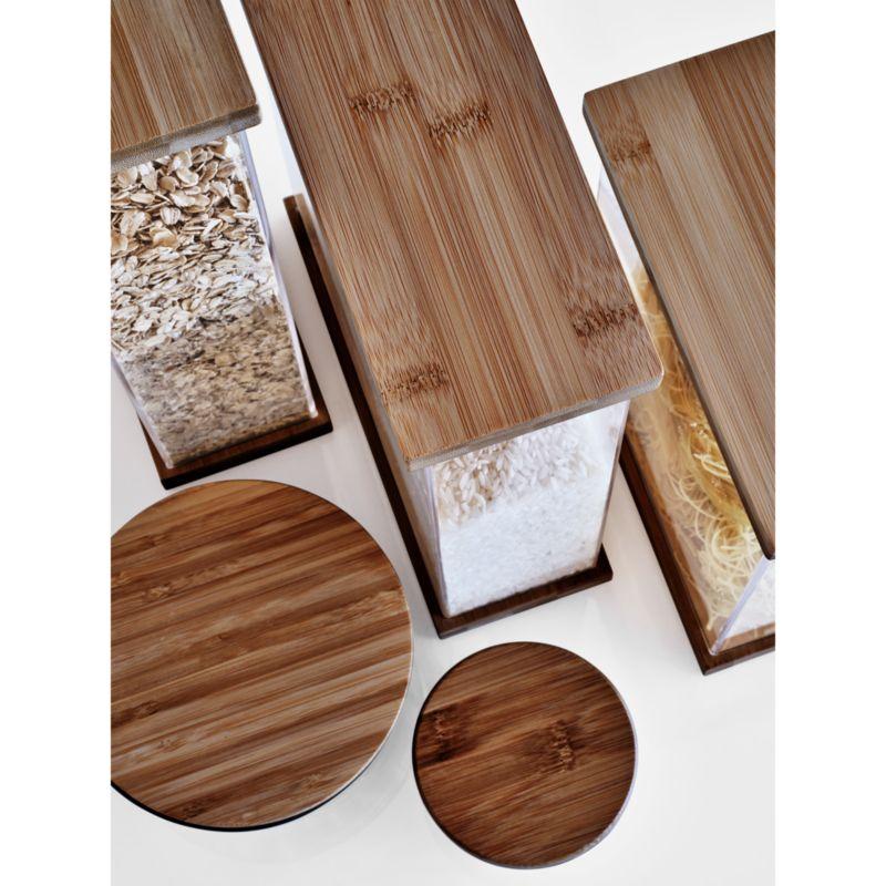 Large Round Glass Canister with FSC-Certified Dark Acacia Wood Lids