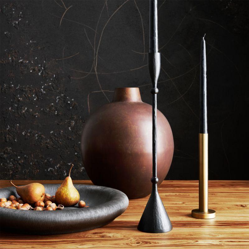Ferric Small Black Metal Taper Candle Holder
