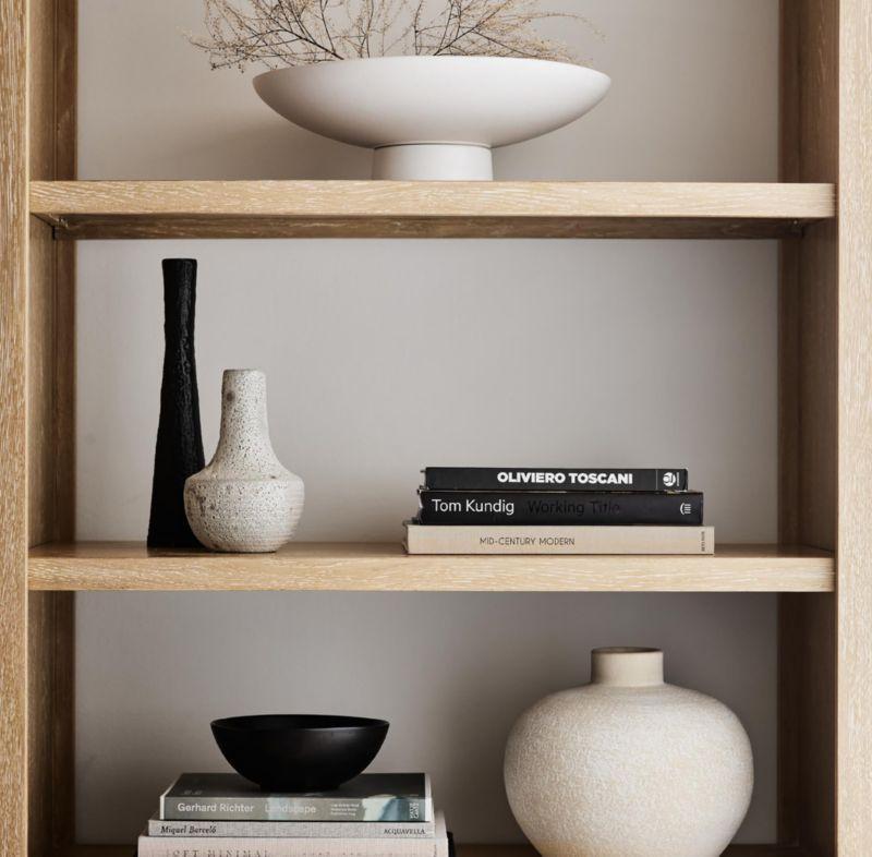 Clairemont 78" Natural Wood 3-Shelf Storage Bookcase