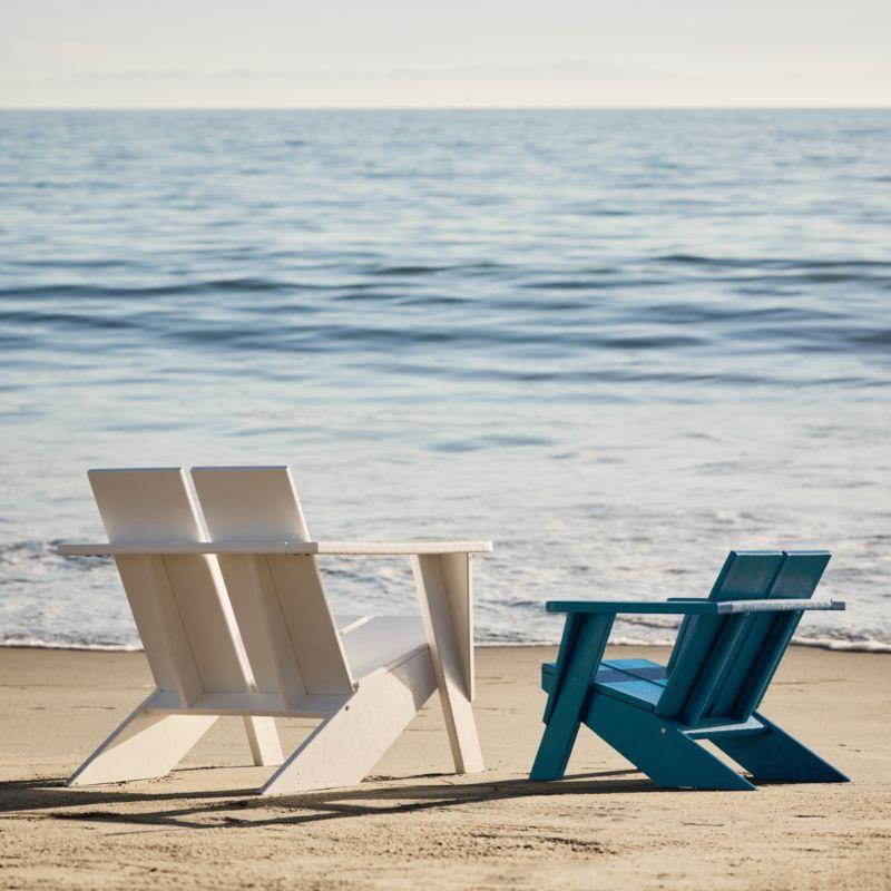 Paso White POLYWOOD Modern Adirondack Chair with Arms