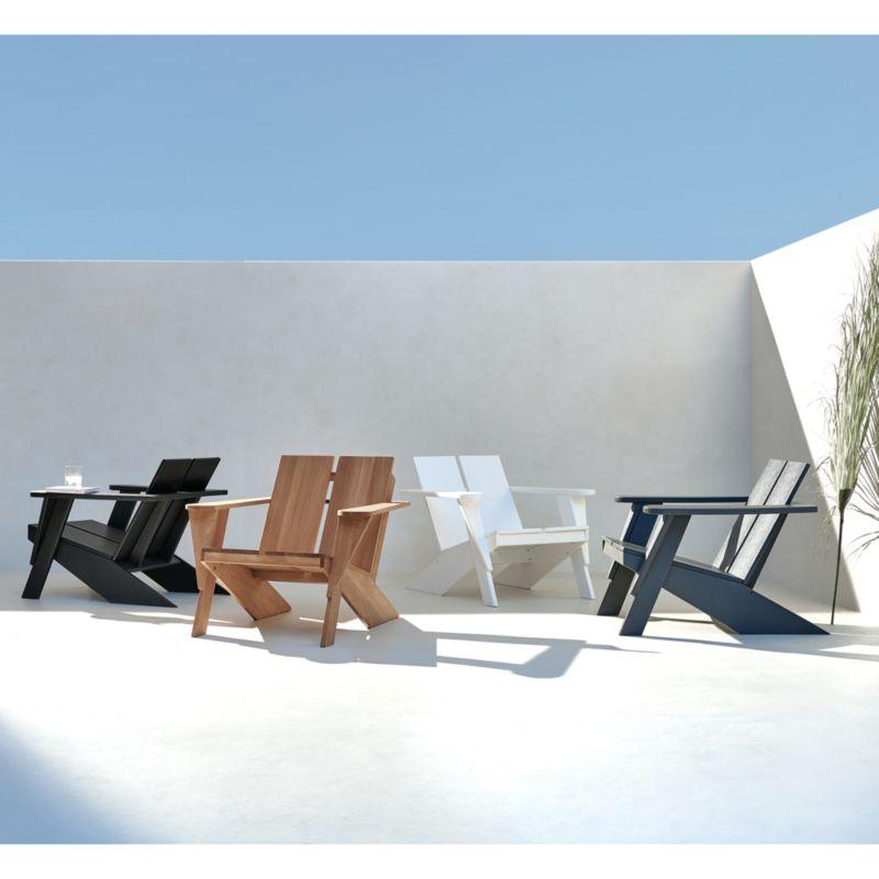 Paso White POLYWOOD Modern Adirondack Chair with Arms