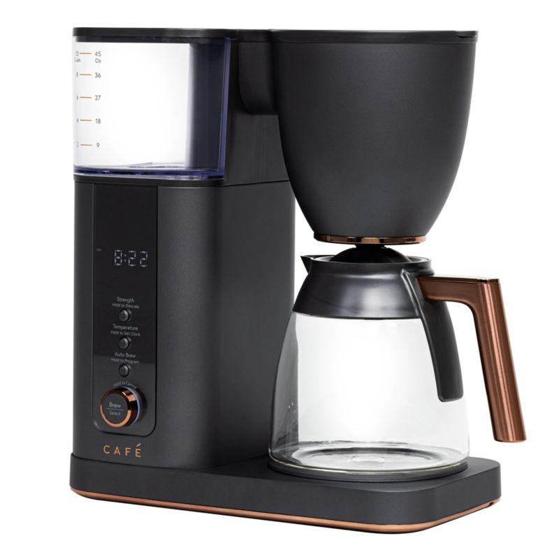 Café ™ Matte Black 10-Cup Drip Coffee Maker with Glass Carafe