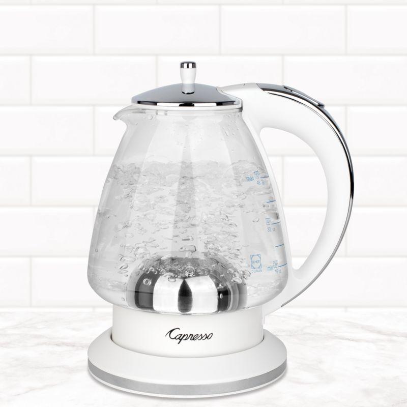 Capresso ® H20 White Electric Glass Tea Kettle