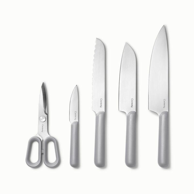 Gray 14-Piece German Steel Knife and Birch Utensil Set