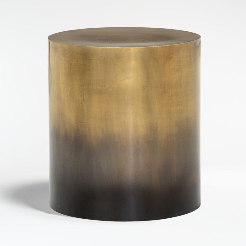 Cameron 18'' Round Black and Gold Ombre Metal End Table