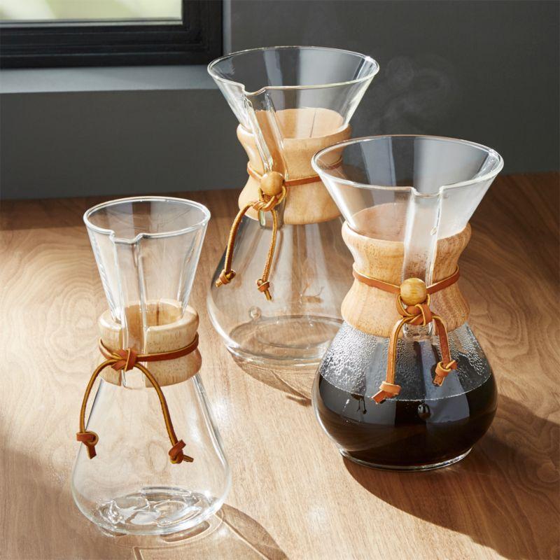 Chemex ® 8-Cup Glass Pour-Over Coffee Maker with Natural Wood Collar