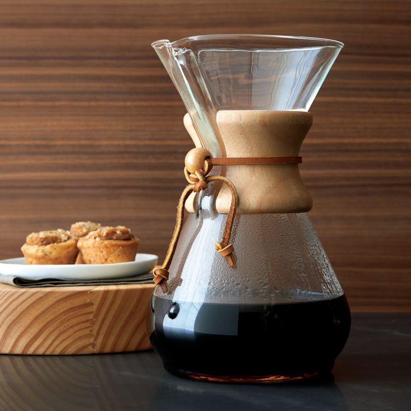 Classic Series 8-Cup Glass Coffeemaker with Wood Collar