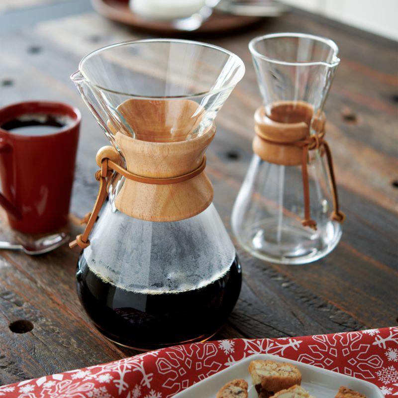 Chemex ® 8-Cup Glass Pour-Over Coffee Maker with Natural Wood Collar