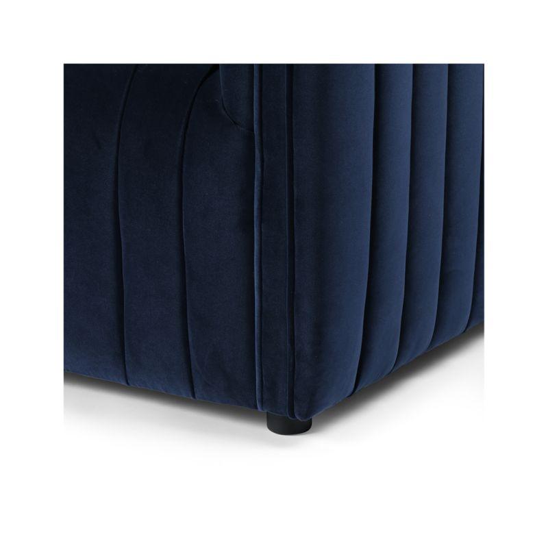 Sapphire Navy Velvet Tuxedo Arm Sofa with Solid Wood Frame