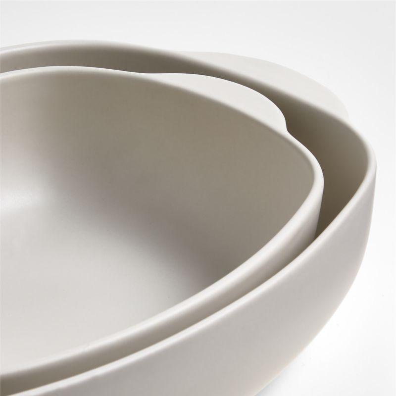 Craft Linen Cream 2-Piece Stoneware Bakers Set