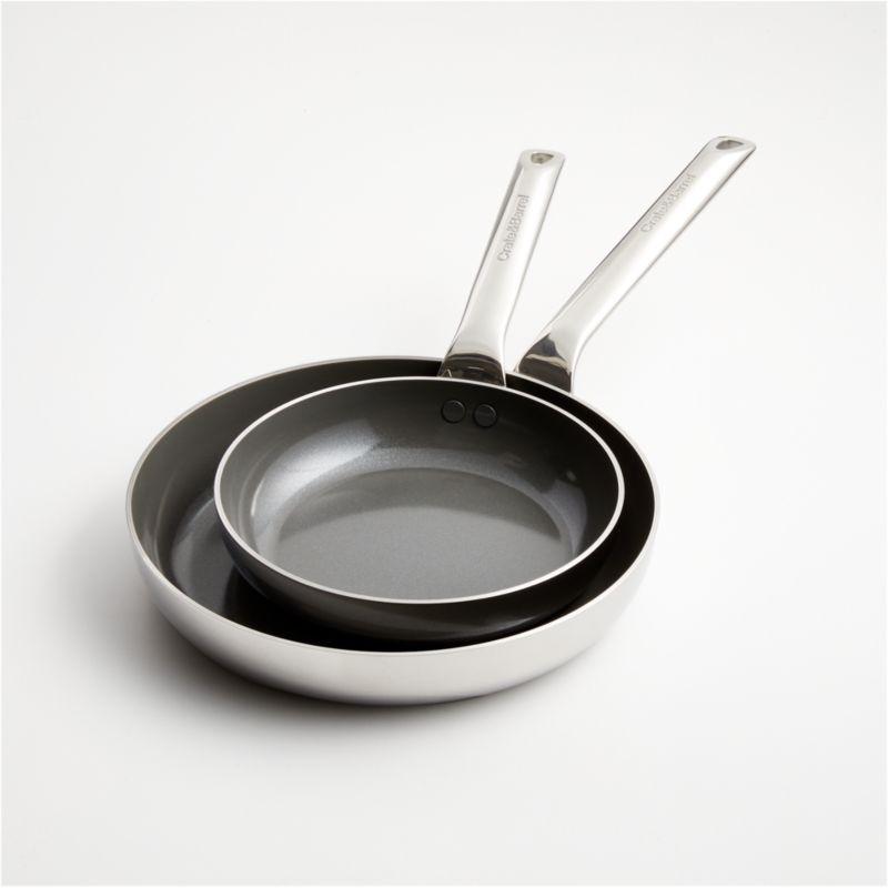 Crate & Barrel EvenCook ® Core 8-Piece Stainless Steel Cookware Set with Ceramic Non-Stick Frying Pans