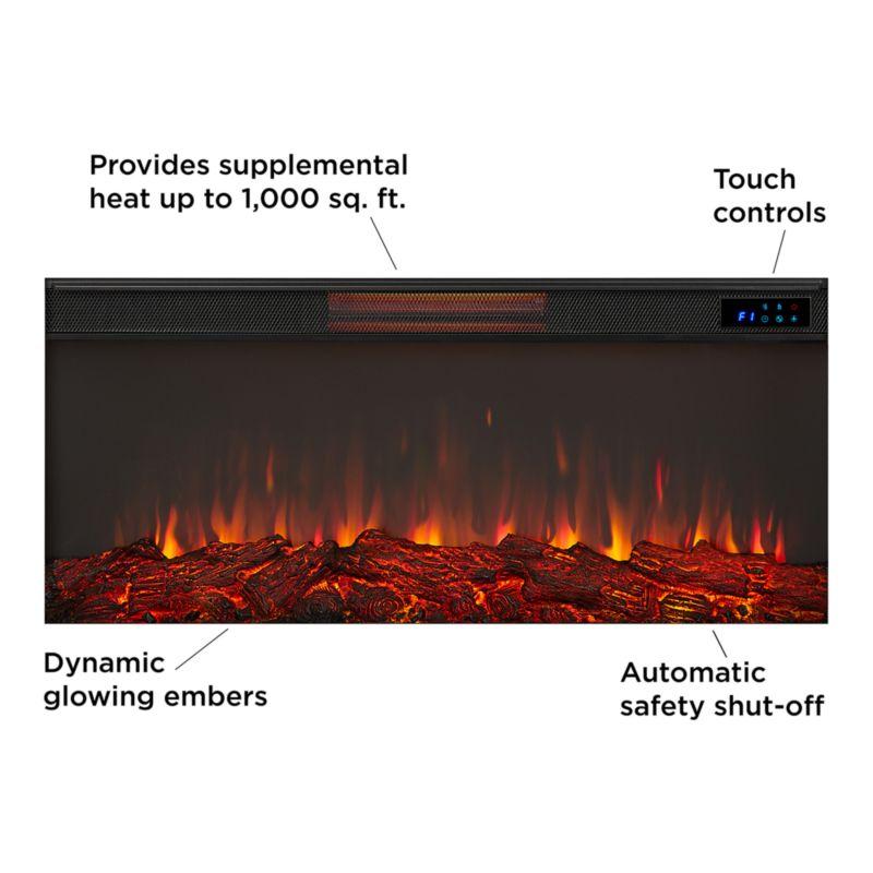 Brynwood White and Brown Wood Electric Fireplace