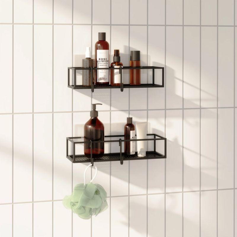 Umbra Cubiko Black Hanging Shower Bins