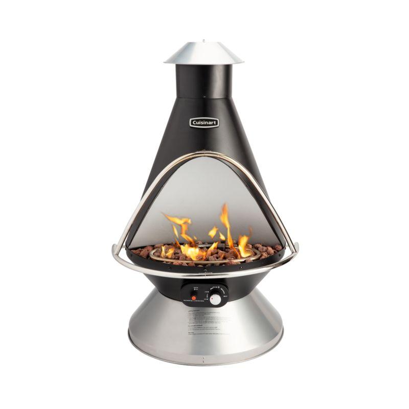 Cuisinart Black and Stainless Steel Chimenea Propane Fire Pit