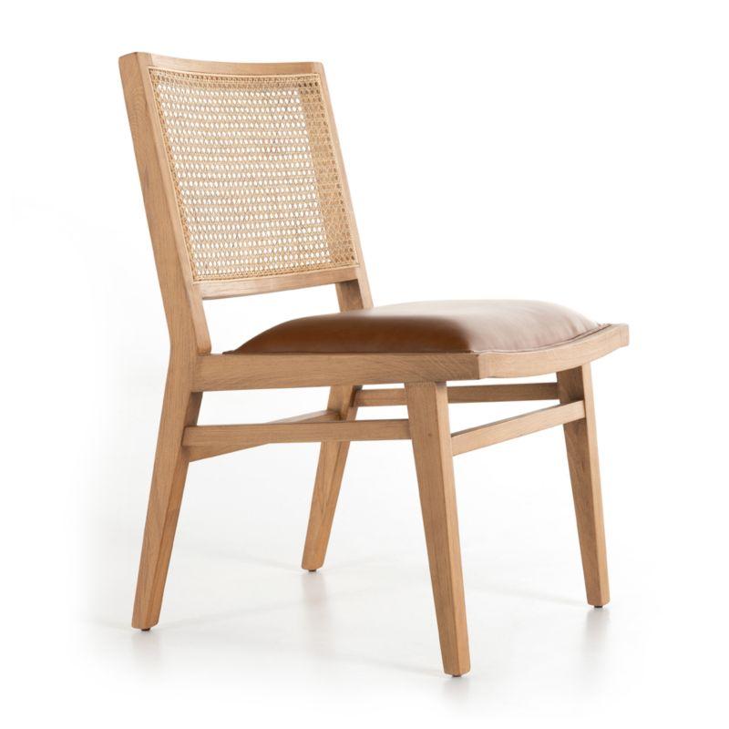 Dalton Leather and Cane Dining Chair