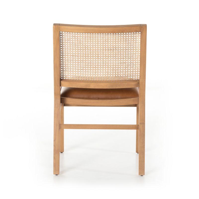 Dalton Leather and Cane Dining Chair