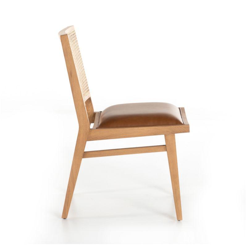 Dalton Leather and Cane Dining Chair