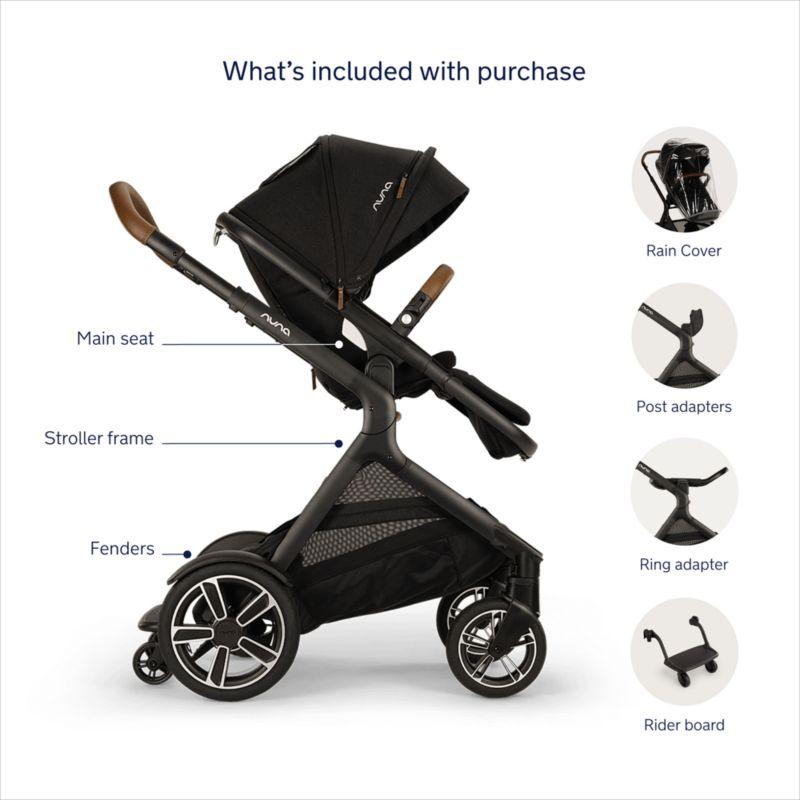 Nuna ® DEMI ™ next Light Brown Hazelwood Baby Stroller with Ride-Along Board