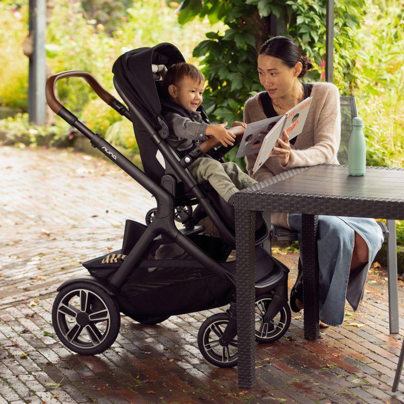 Nuna ® DEMI ™ next Light Brown Hazelwood Baby Stroller with Ride-Along Board