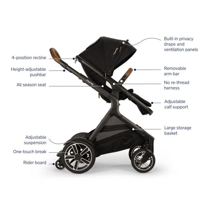 Nuna ® DEMI ™ next Light Brown Hazelwood Baby Stroller with Ride-Along Board