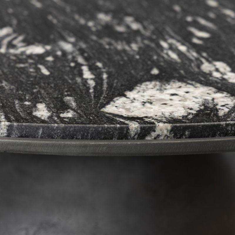 Dev Black Marble and Grey Metal 47" Round Coffee Table