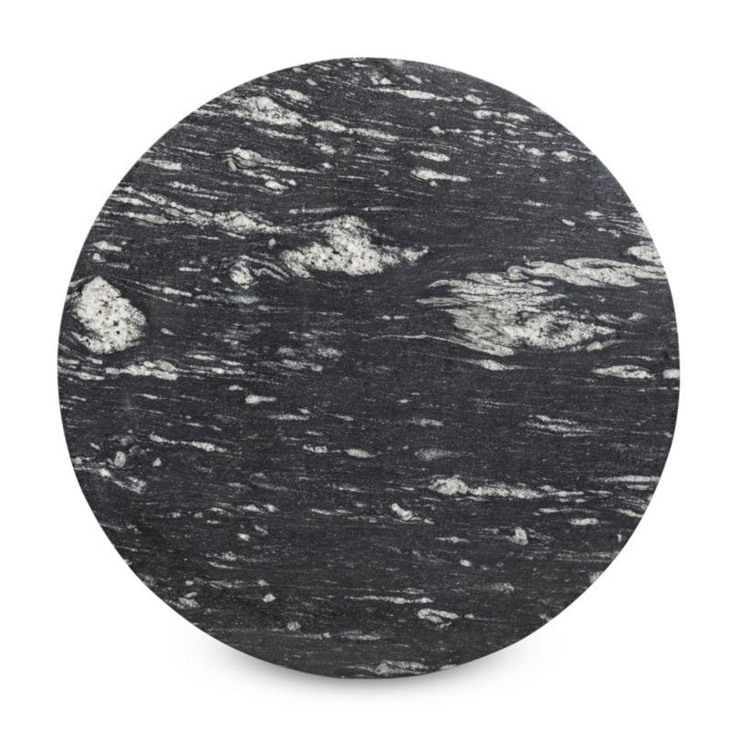 Dev Black Marble and Grey Metal 47" Round Coffee Table