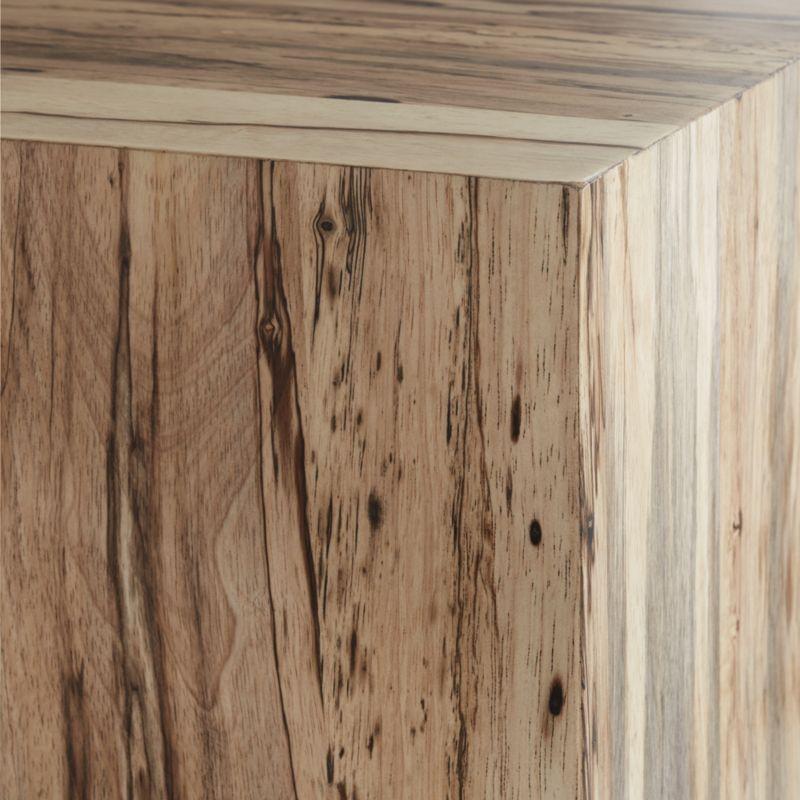 Contemporary Cream Spalted Primavera Wood Coffee Table with Storage