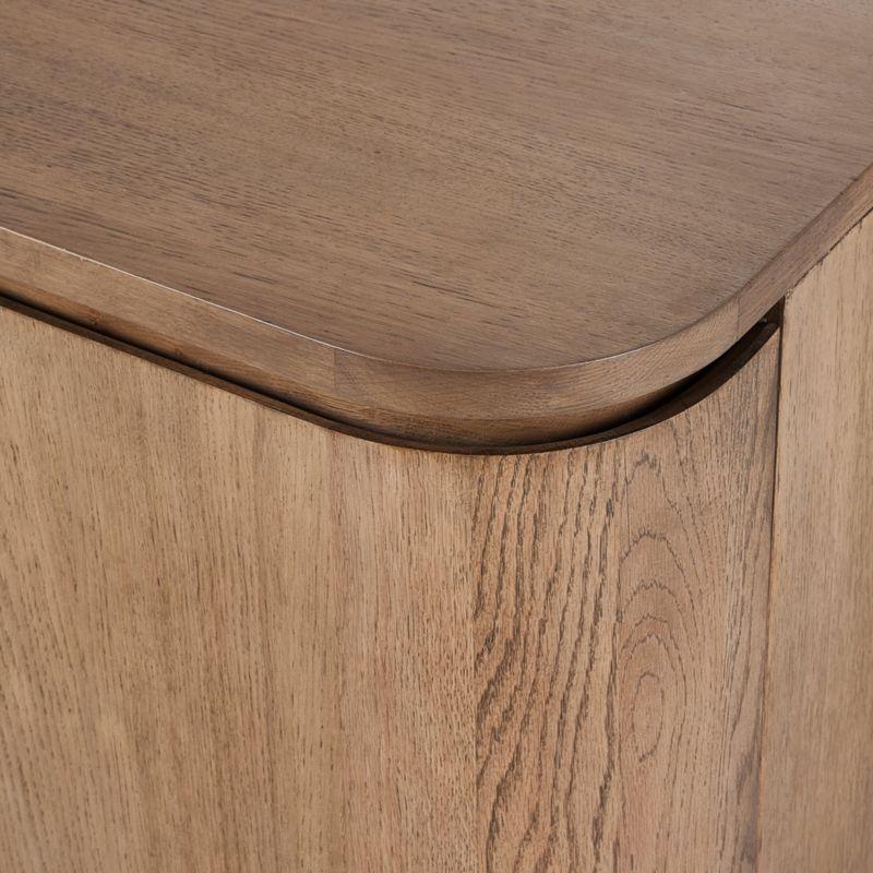 Elle 92" Natural Oak Wood Storage Media Console