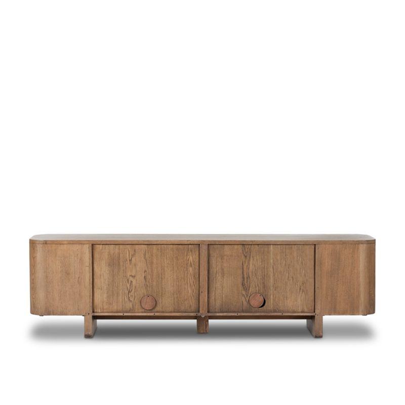 Elle 92" Natural Oak Wood Storage Media Console