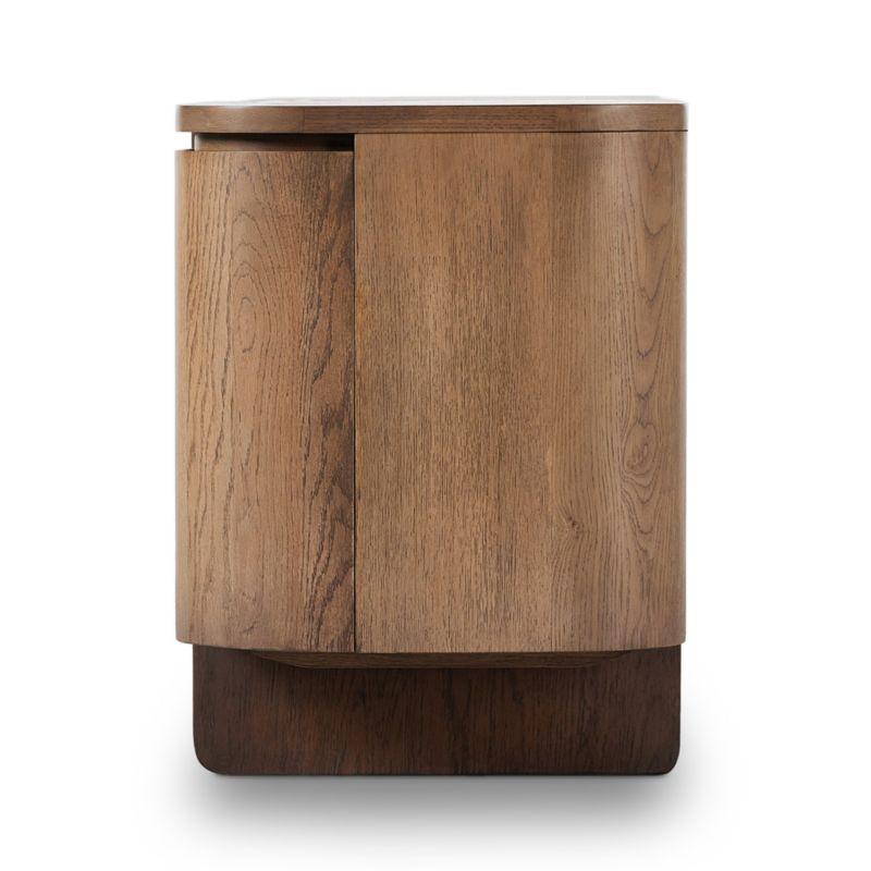 Elle 92" Natural Oak Wood Storage Media Console