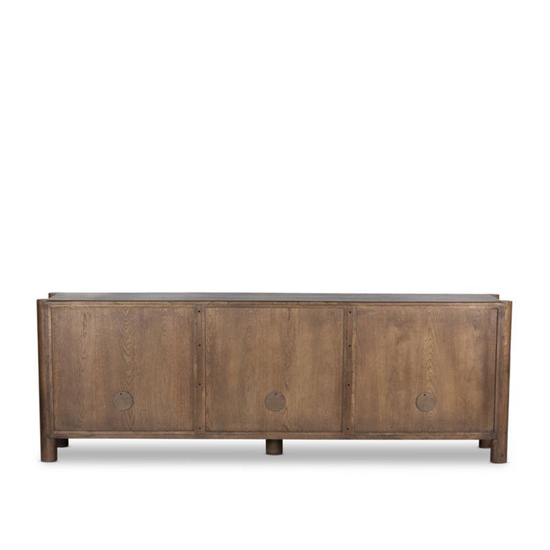Ezri 98" Brown Carved Oak Wood Media Console