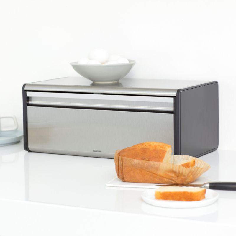 Brabantia Fall Front Bread Box, Matte Steel Fingerprint Proof