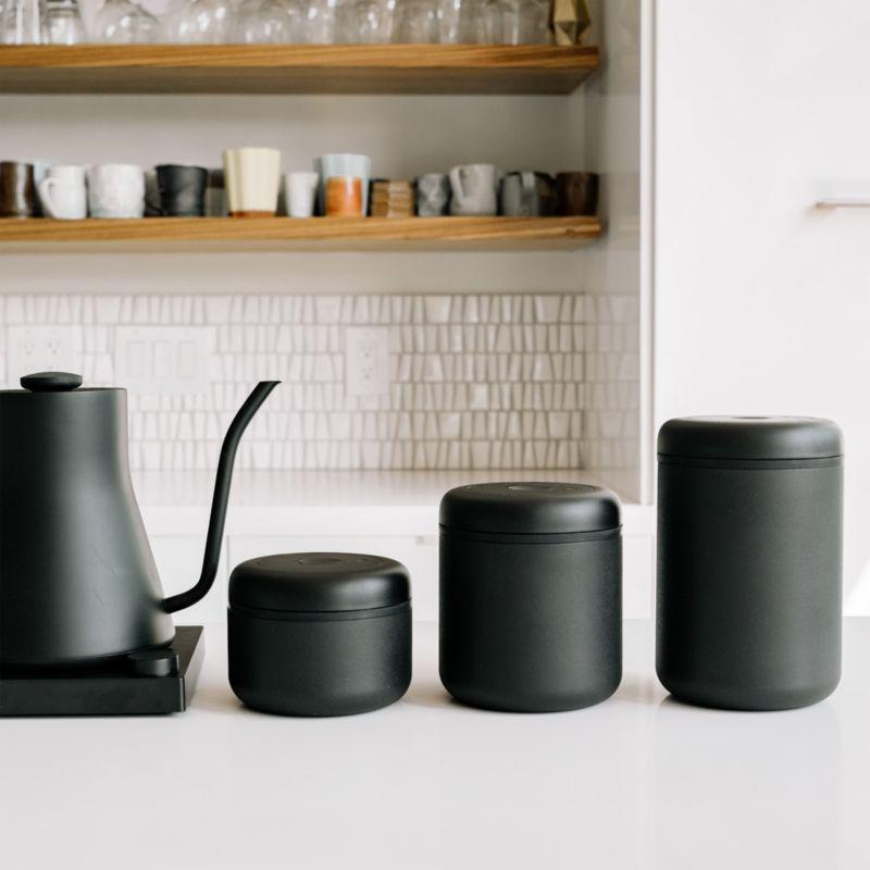 Matte Black Glass Vacuum Seal Food Storage Canister